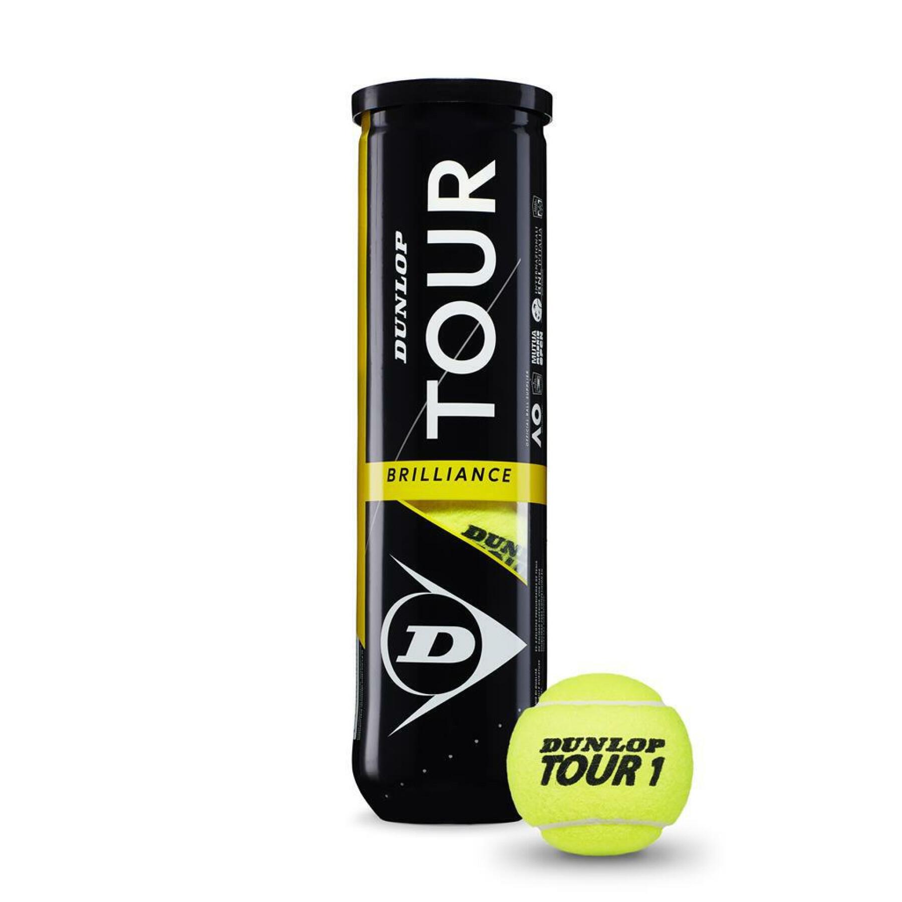 Zestaw 4 piłek tenisowych Dunlop tour brilliance