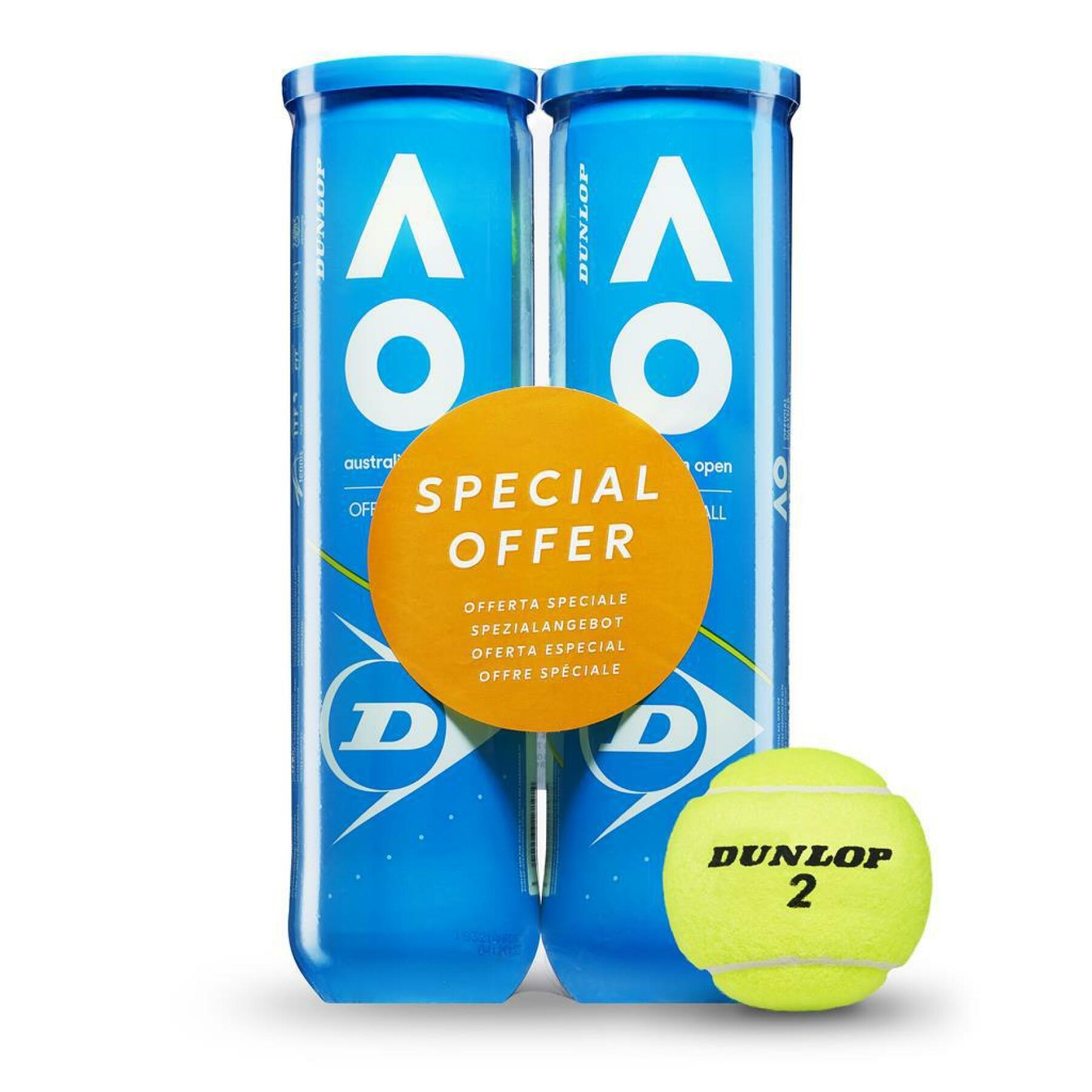 Zestaw 2 tub po 4 piłki tenisowe Dunlop australian open