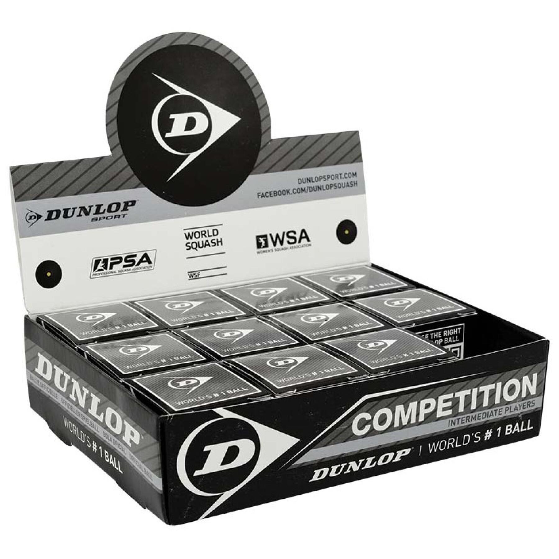 Zestaw 12 piłeczek do squasha Dunlop competition
