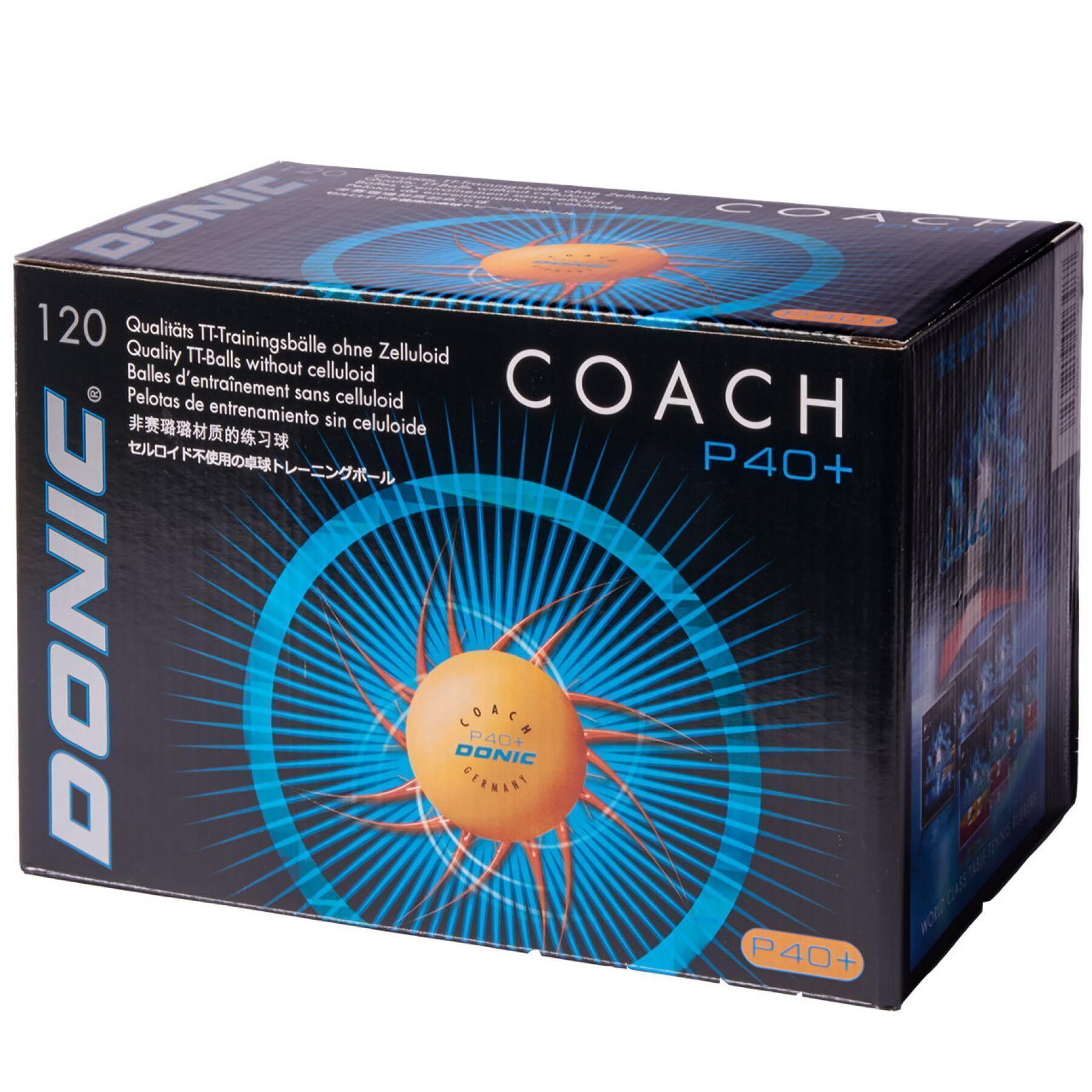 Opakowanie 120 piłeczek do tenisa stołowego Donic Coach P40+** (40 mm)