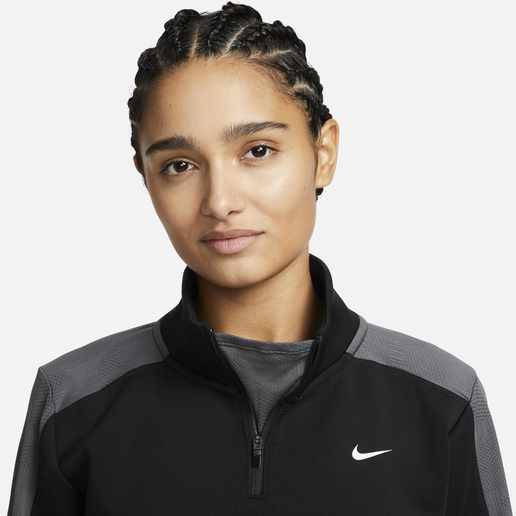 Damska koszulka z długim rękawem 1/2 zip Nike Dri-Fit