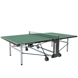 Odporny na warunki atmosferyczne zewnętrzny stół do tenisa stołowego z kółkami i siatką Donic 1000